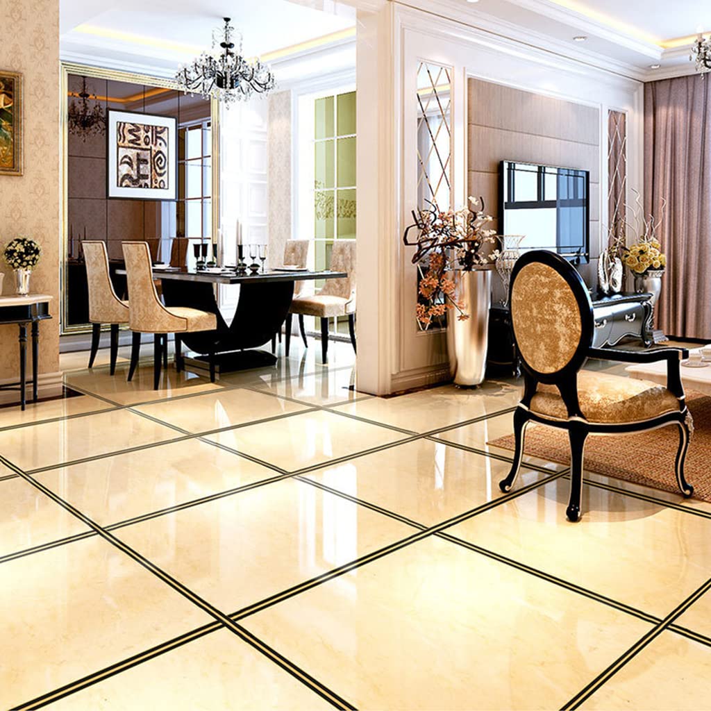 HASTHIP 5M Black Golden Floor Tiles Stickers, Waterproof Tile Gap Tape, PVC Self Adhesive Tape Ceramic Tile Gap Tape for Detailing Walls, Floor Tile Gap, Cabinetry (2.5CM Width *5M Long) HASTHIP 5M Black Golden Floor Tiles Stickers, Waterproof Tile Gap Tape, PVC Self Adhesive Tape Ceramic Tile Gap Tape for Detailing Walls, Floor Tile Gap, Cabinetry (2.5CM Width *5M Long)